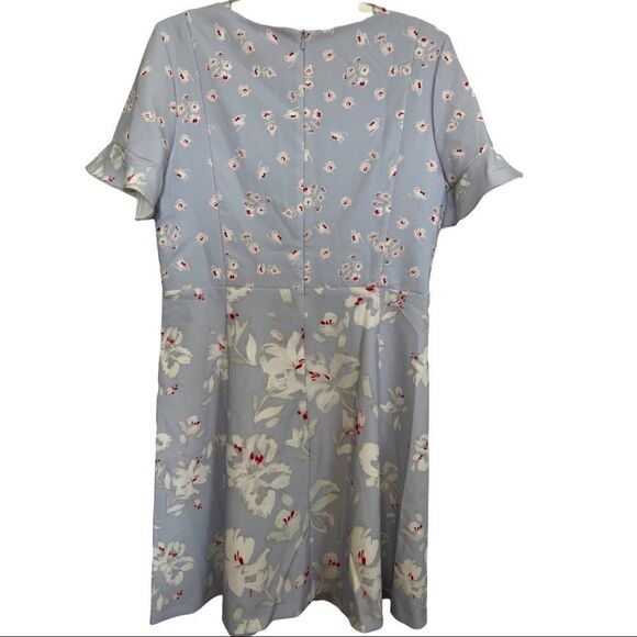French Connection Light Blue Alba Stretch Floral Dress Size 10 - Picture 3 of 9